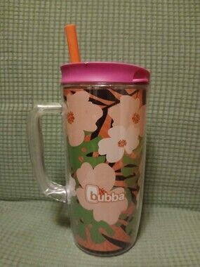 Bubba Floral Travel 48 oz Tumbler with Pink Lid & Straw (080526E)